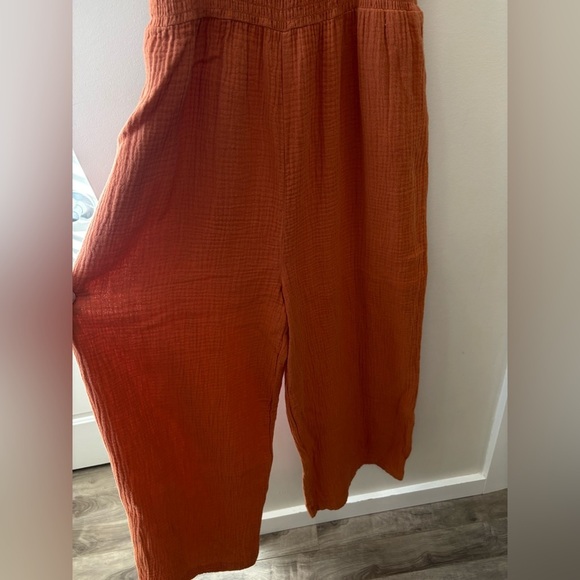 Madewell Lucie Cotton Gauze Jumpsuit Ruched Bodice Flutter Sleeves Size 2 NWT - Picture 4 of 10
